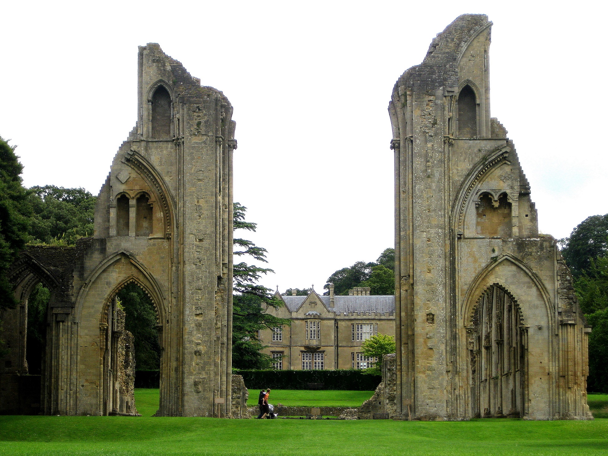 1366 15 RIDOTTA Glastonbury Abbey view up nave