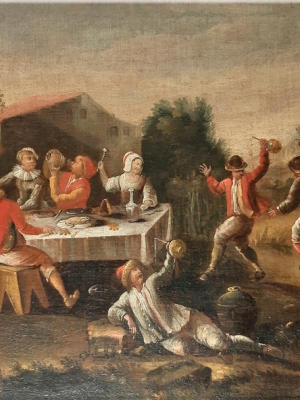 Fig. VIII/9 (b) Bamboccianti (landscape with country festival), Flemish school, 1620-1640.